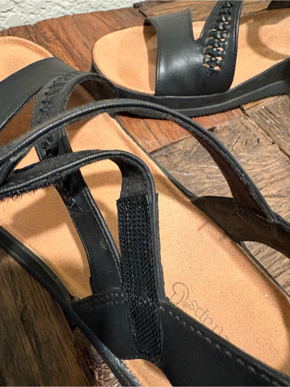 Bare Traps Women's Black Comfort Sandals with Ankle Strap - Picture 8 of 11